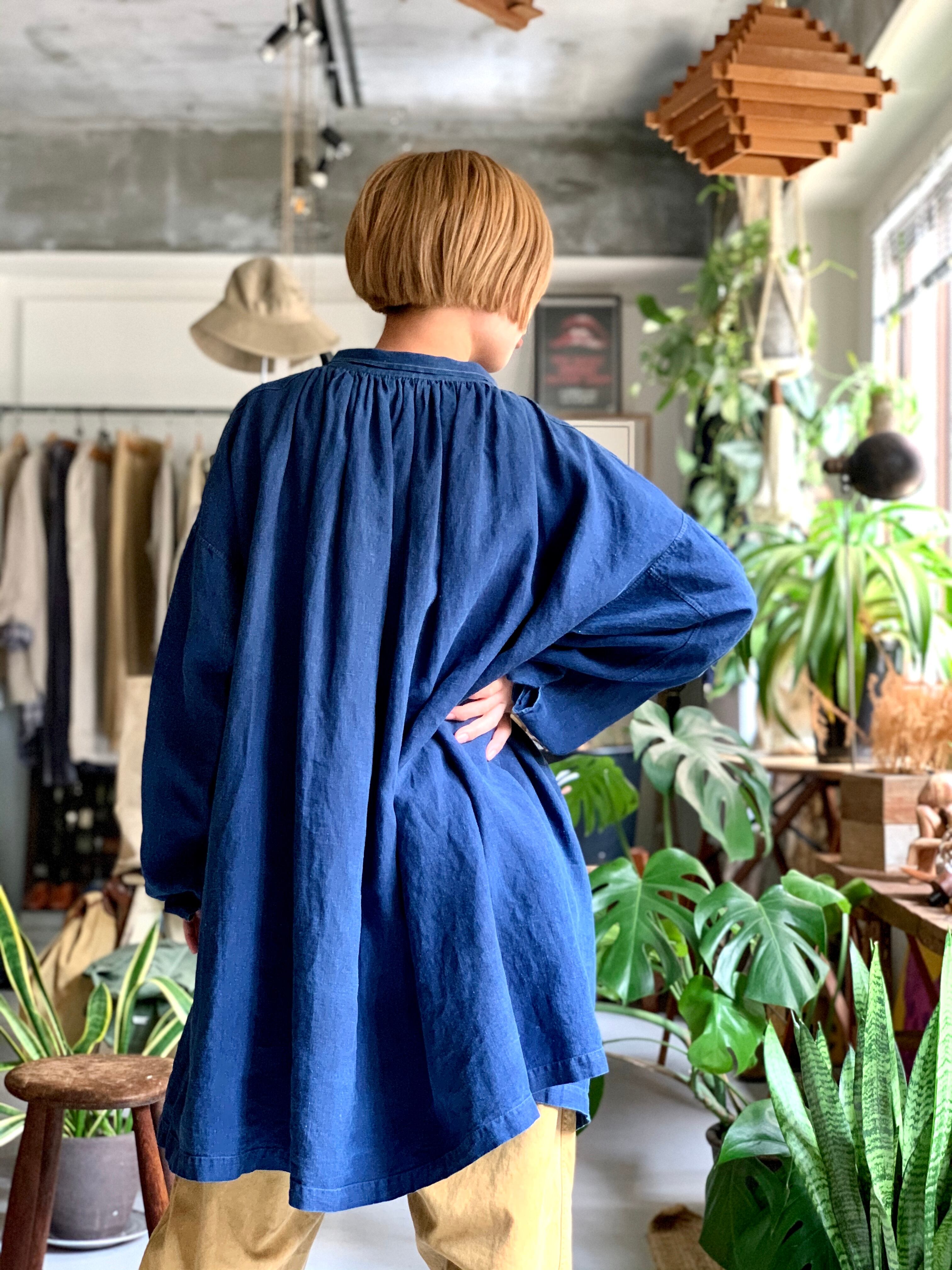 1920's− vintage “French indigo linen smock” | KEY WEB STORE 1920's− vintage “French indigo linen smock” | KEY WEB STORE