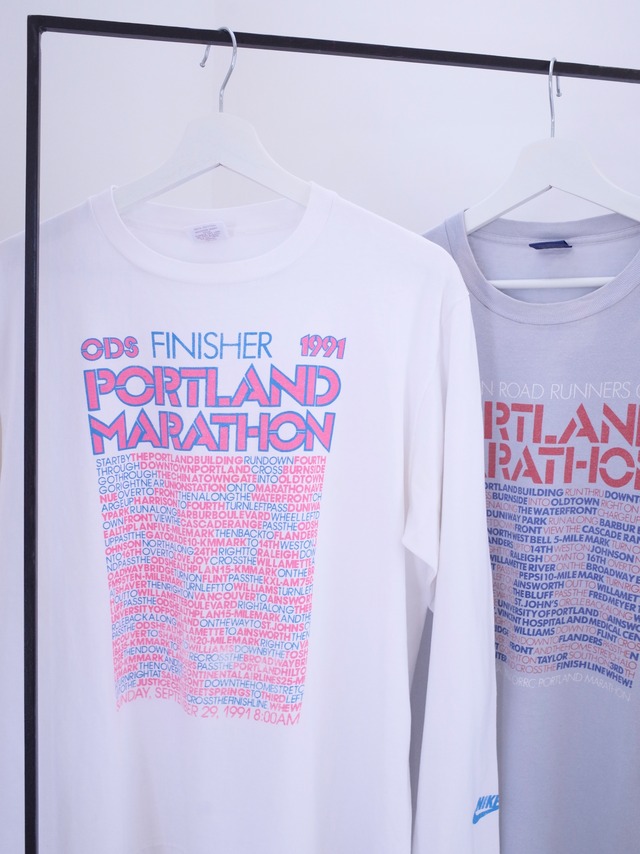 90s NIKE Portland marathon L/S tee "white"