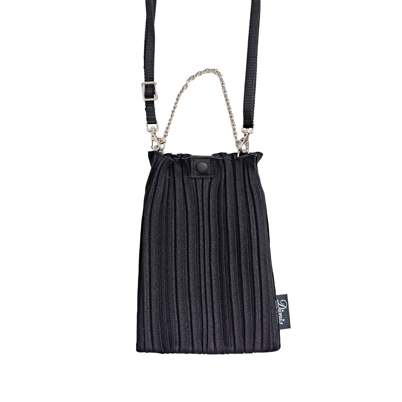 D:ECO ストレートプリーツ2WAYミニショルダー&チャーム(DECO-880+ DCA-817)#450ブラック