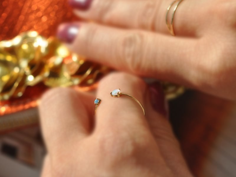 WWAKE（ウェイク） 14K OPAL TWO-STEP Ring(14金 オパール2ステップ