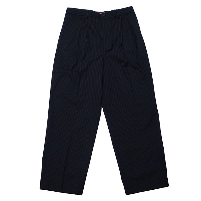 ストライプド・トラウザース / HIDEANDSEEK(ハイドアンドシーク) / STRIPED PLEATED TROUSER(BLACK)(HP-030625)