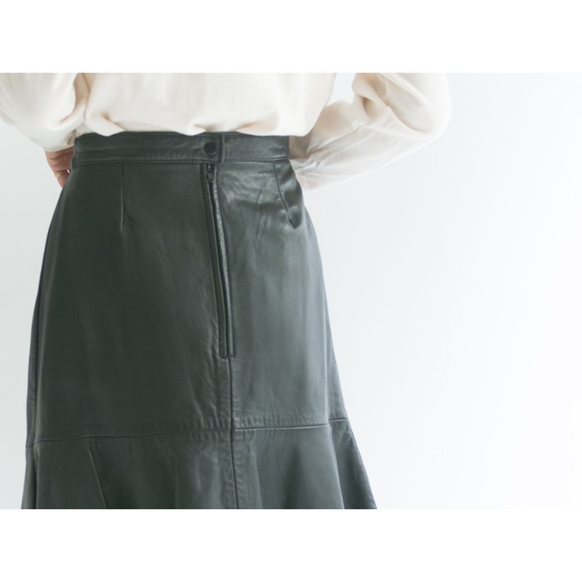 【FIRENZE Santa Barbara】Made in USA leather skirt（アメリカ製レザースカート）9b