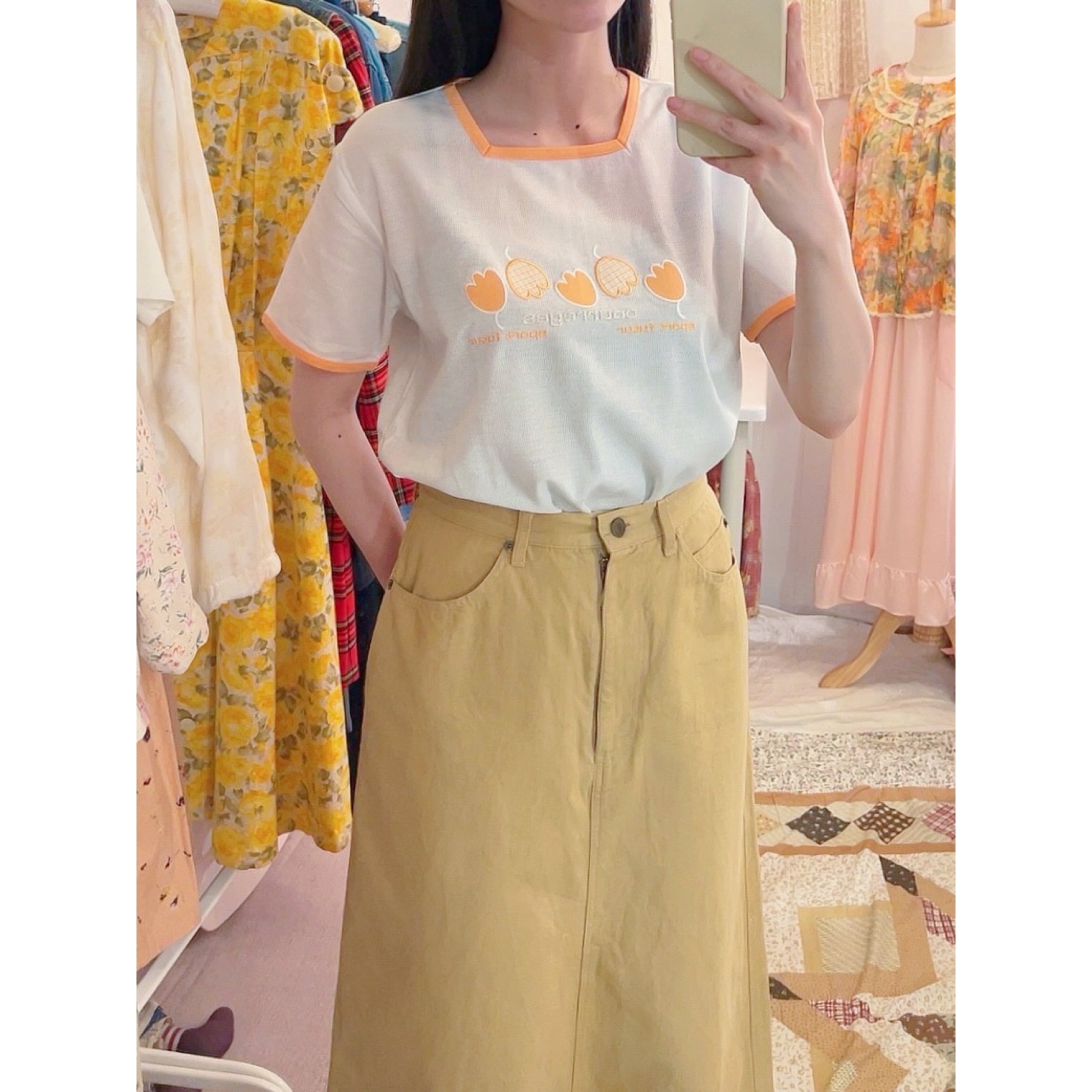 courrèges / tulip applique T-shirt