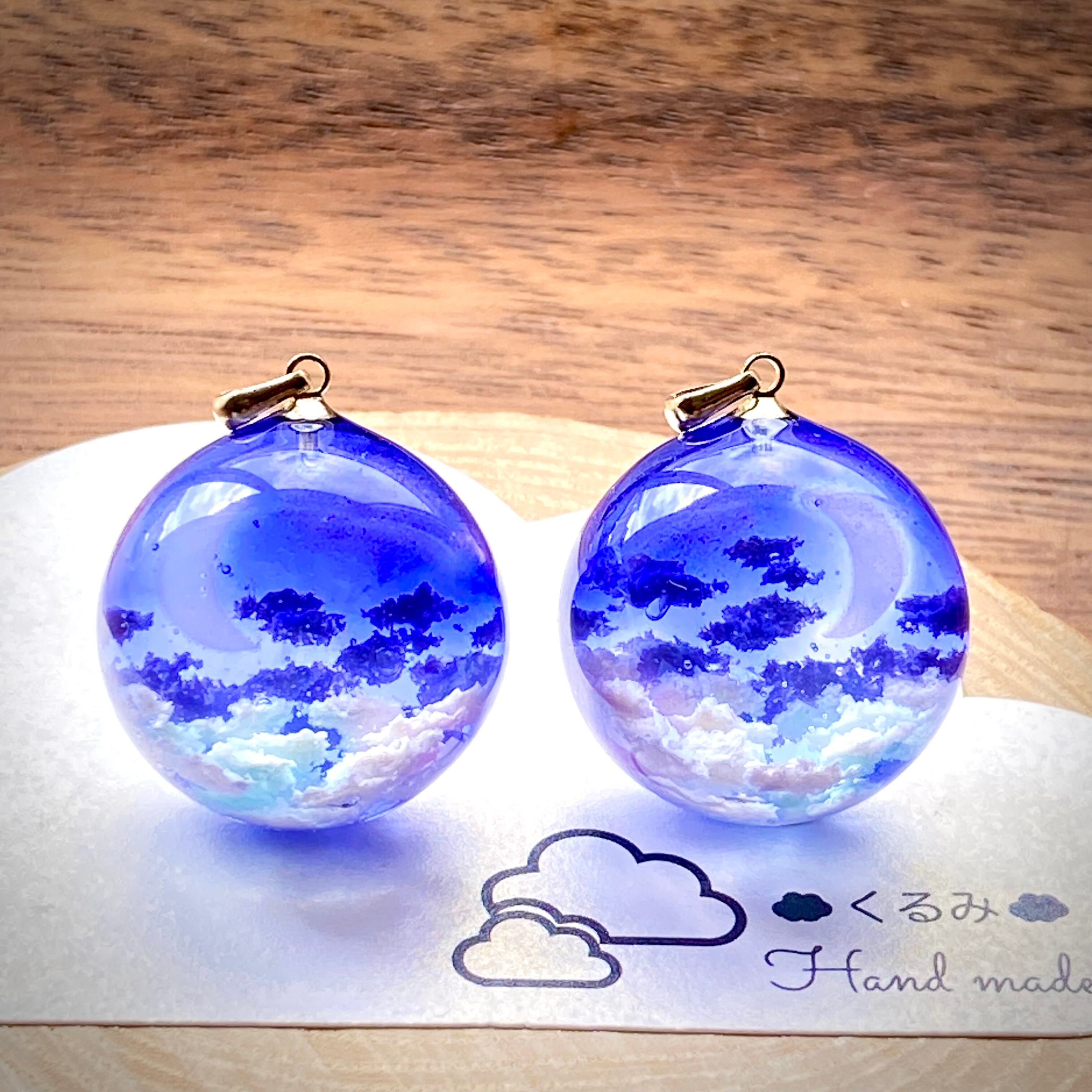 半球の雲レジン 夜空 三日月と天の川 C | PAY ID