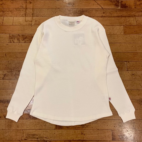 GoodWear USAコットン ワッフル クルーネックロンTeeOFF WHITE）2W7-60510