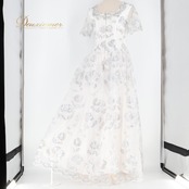 パーティドレス ワンピース ドレス 演奏会 発表会 前撮り 撮影 ダンス パーティ Mamin マーミン ホワイト系 シルバー系 発表会ドレス カラオケドレス フォーマルドレス 女性ドレス 華やか おしゃれ おすすめ 結婚式 二次会 コスチューム ステージ衣装