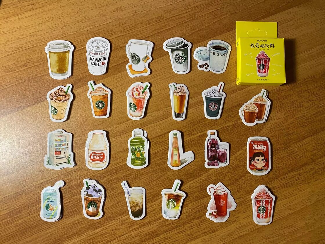 Starbucks-like stickers 46枚 スタバ 風 シール パック 