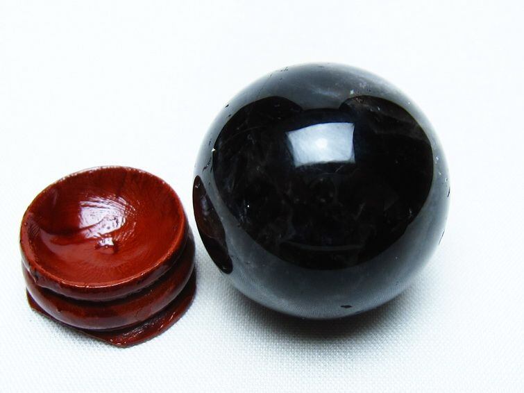 モリオン 丸玉 34mm 黒水晶 スフィア 置物 一点物 141-8007 | 天然石