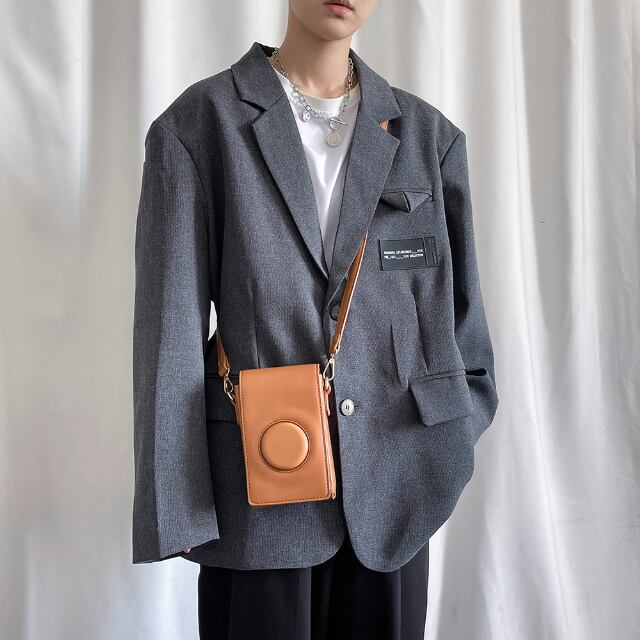 【予約販売】ショルダーバッグ 無地 レトロ メンズ レディース 華奢 カメラ クラシック ミニバッグ ブラック ブラウン 斜め掛け クラシカル メッセンジャー 黒 こなれ感 お洒落 韓国 トレンド