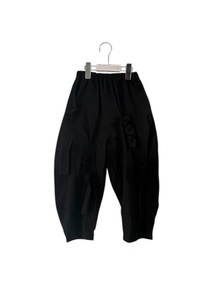 FULLY EMBROIDERED FRILL PANTS col.BLACK / F1