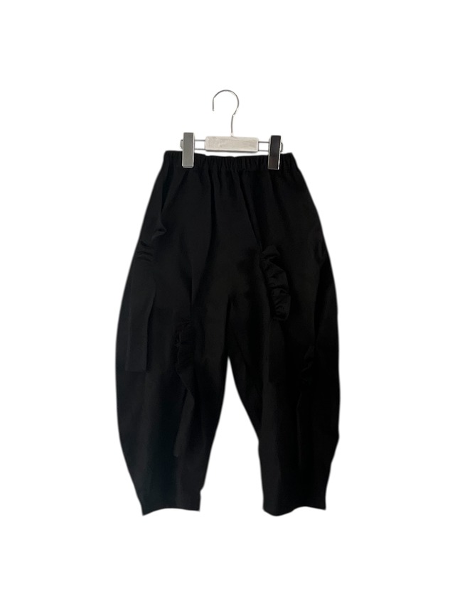 FULLY EMBROIDERED FRILL PANTS col.BLACK / F1
