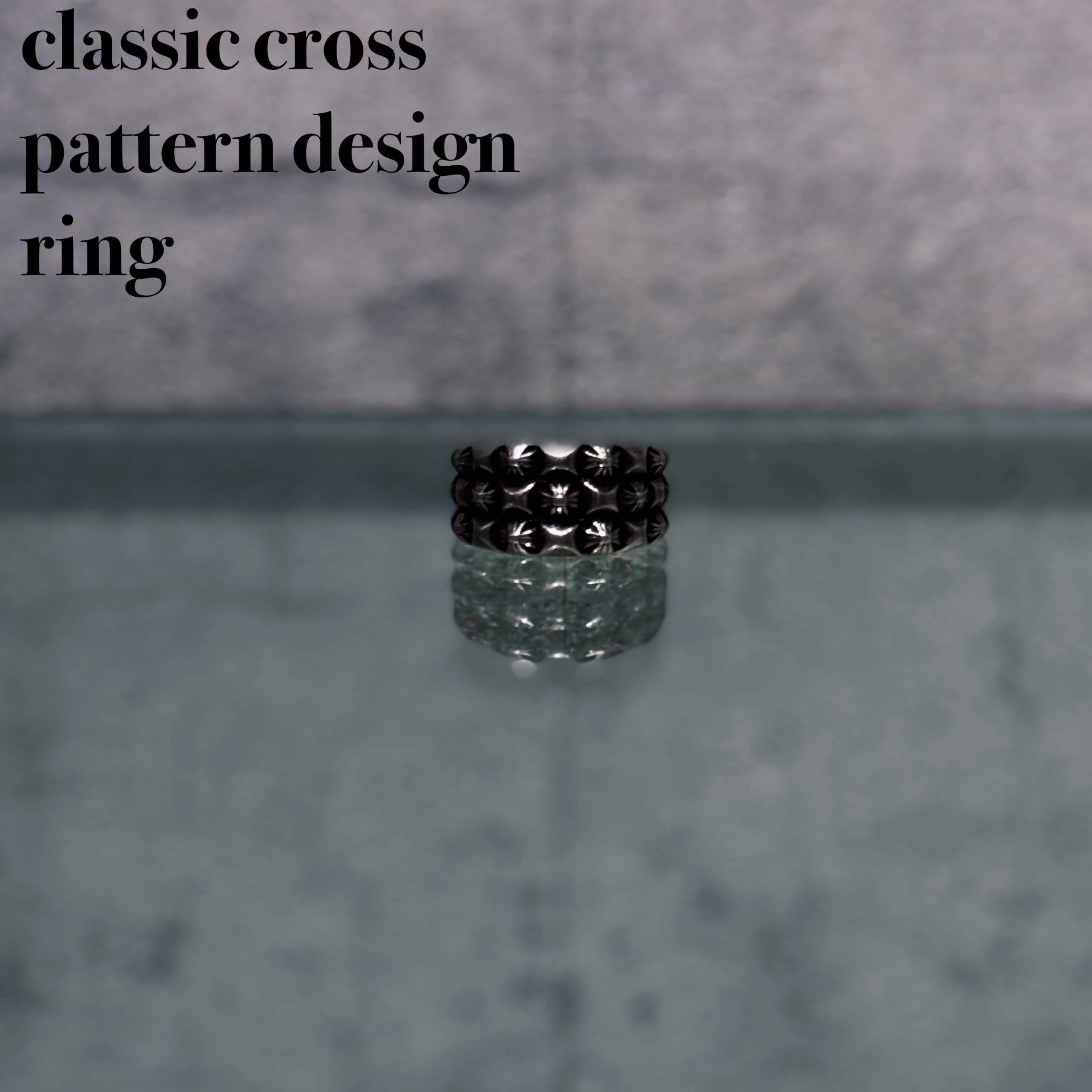 classic cross pattern design ring
