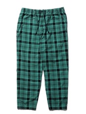 Print Nel Check Easy Pants -Green-