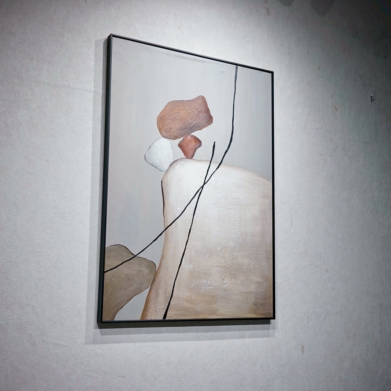 輸入品 油絵 抽象画 壁掛け アート 100×70 現代 美術 絵 絵画 インテリア モダン ナチュラル ミニマル