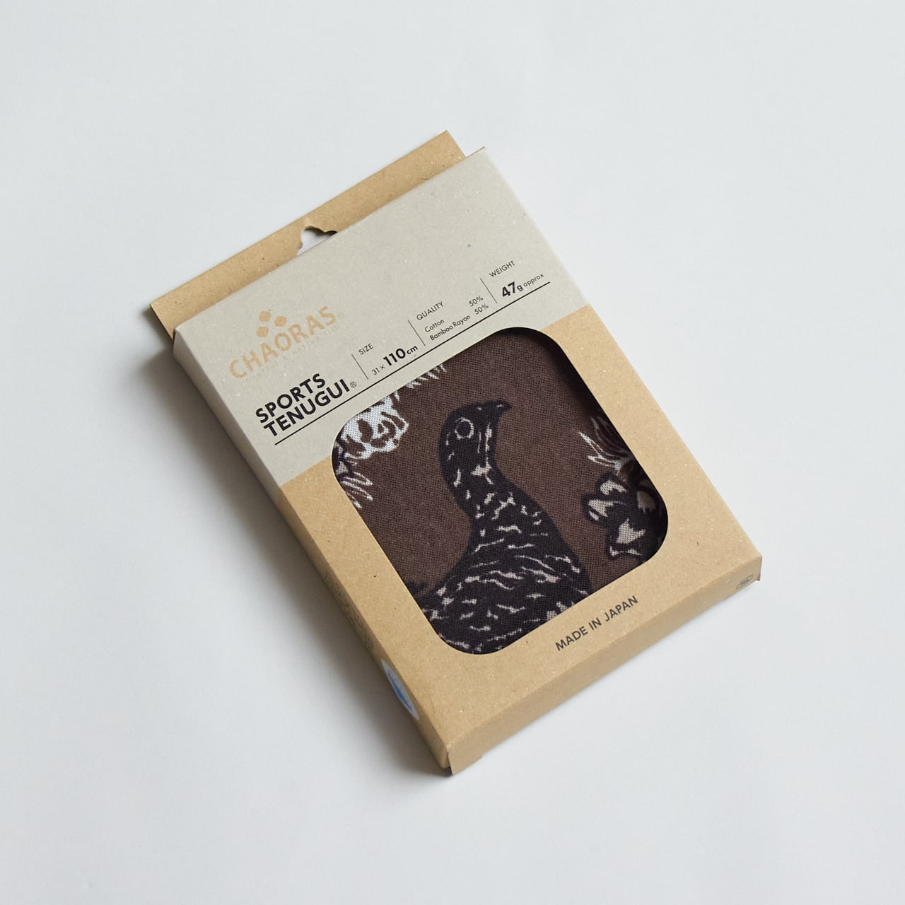 CHAORAS(チャオラス)スポーツてぬぐい / ライチョウ&ホシガラス セピア 手拭い・タオル