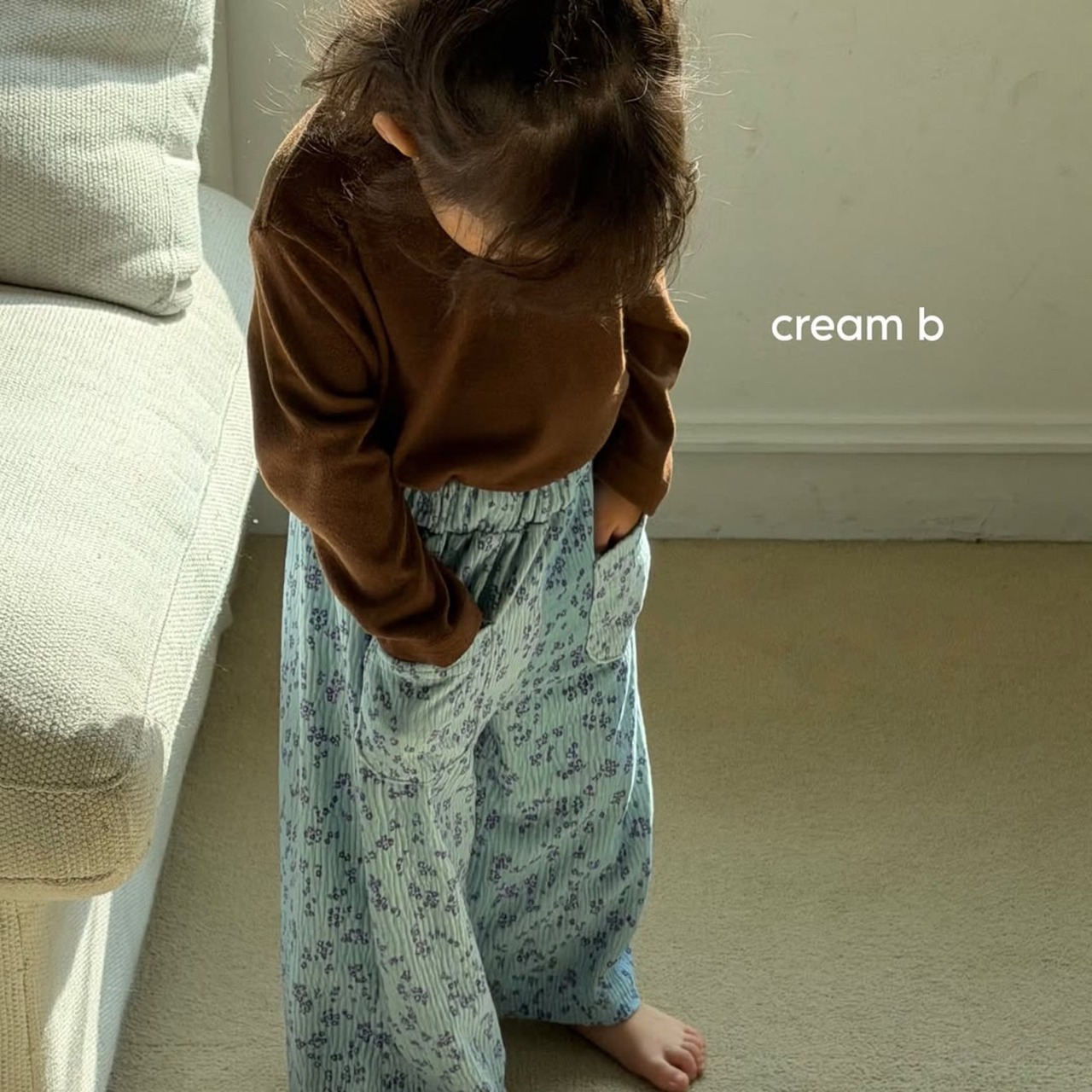 韓国子供服 / 26winter / cream bbang / 裏起毛ハーフネックTシャツ / キッズ / 冬服 *XXS~JS*