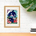 Wood Panel A4（Orca Brothers）with Frame