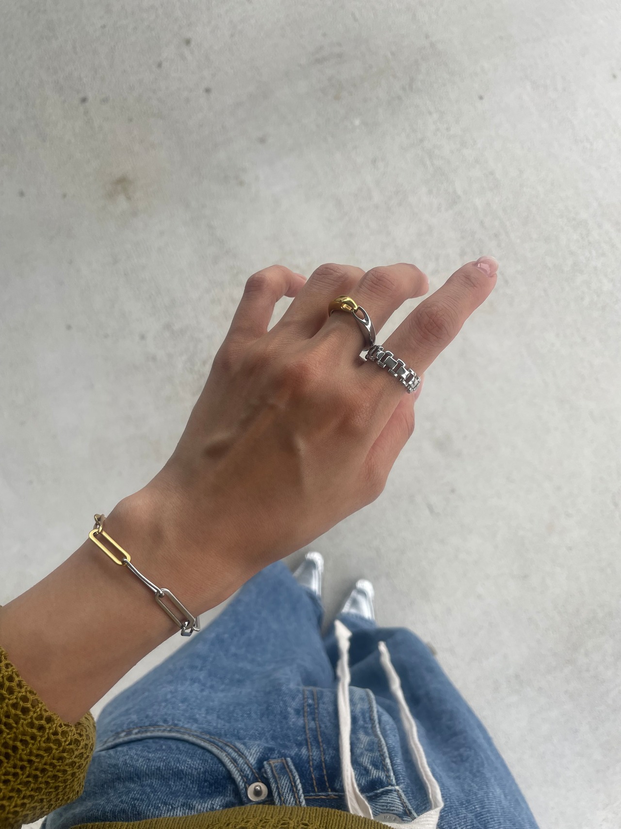 バイカラーリンクブレスレット