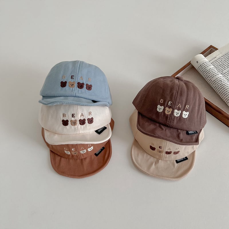 GOODS】春新作可愛いクマ＆英字刺しゅうキャップ 全5色 | 韓国子供服