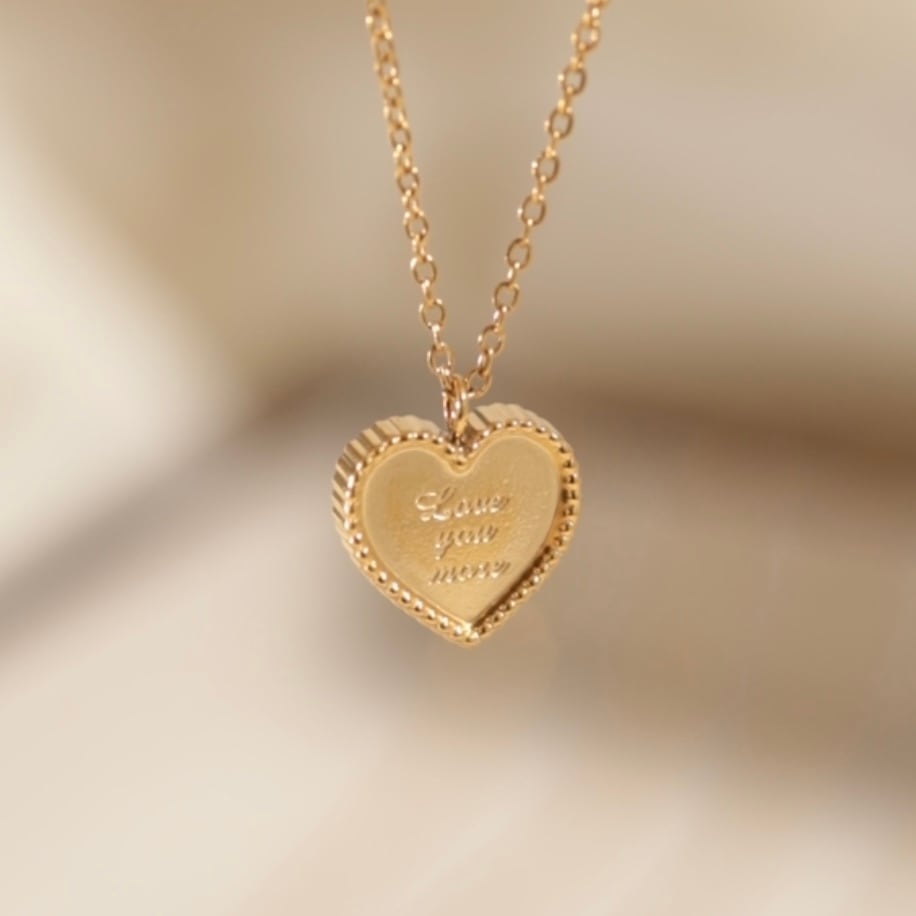 316L heart tag necklace #n29 | apire