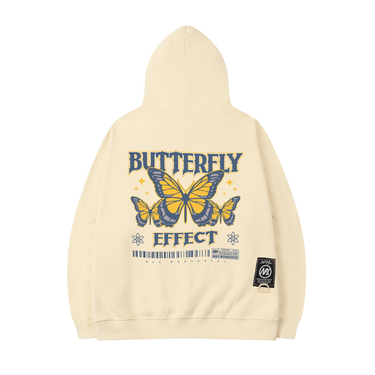 6色展開 裏起毛 バタフライプリント パーカー T564