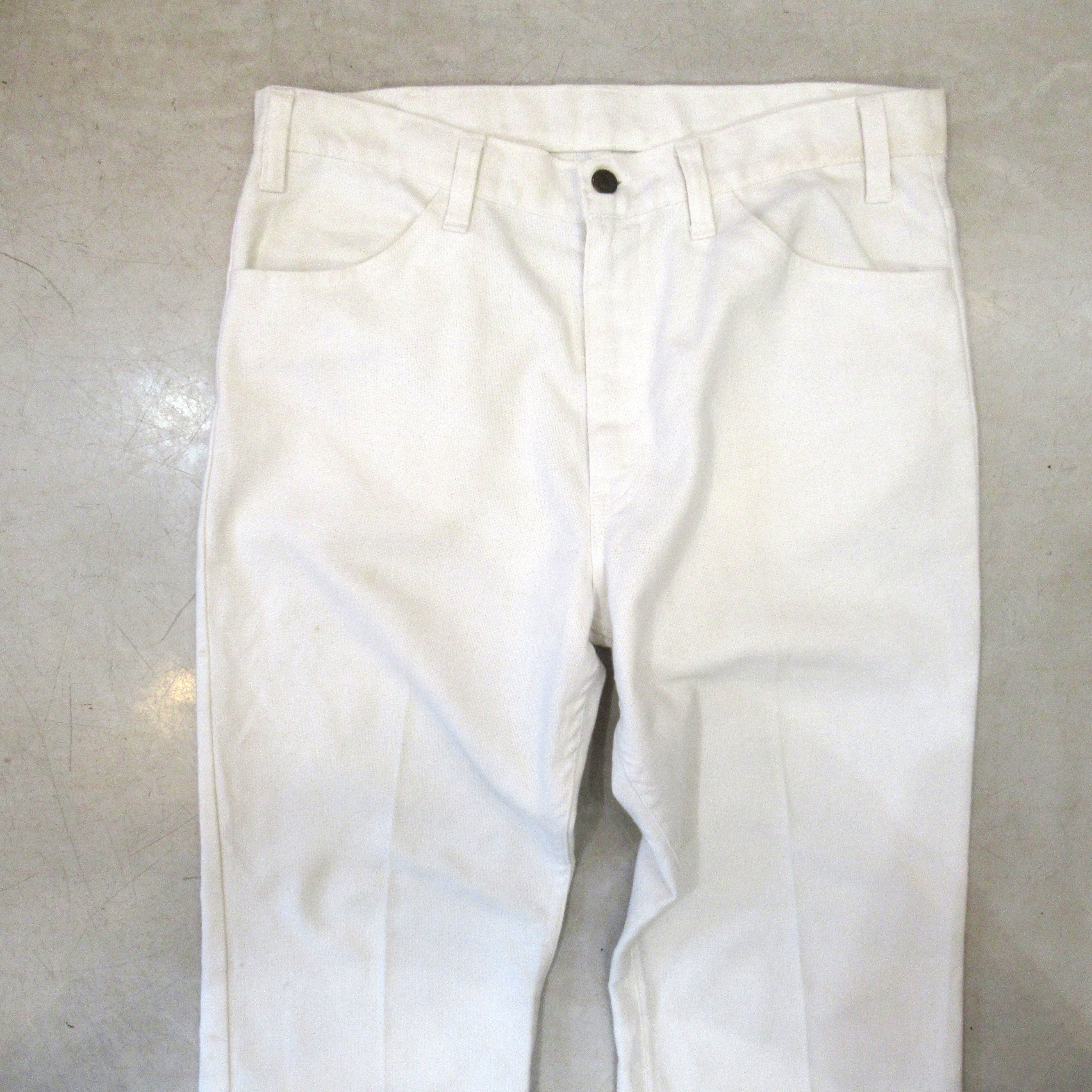 70S Levis 646 BIG E STA-PREST White【About W36 L30】 | drop by