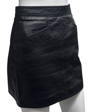 AW2019 SAINT LAURENT LEATHER MINI SKIRT