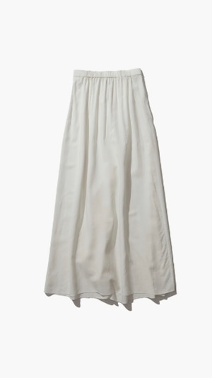 ATON -VISCOSE CLOTH | BACK FLARED SKIRT- :WHITE, :BROWN, :NAVY