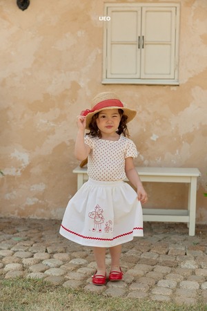 [予約] UEO - girl and duck skirt ( white )