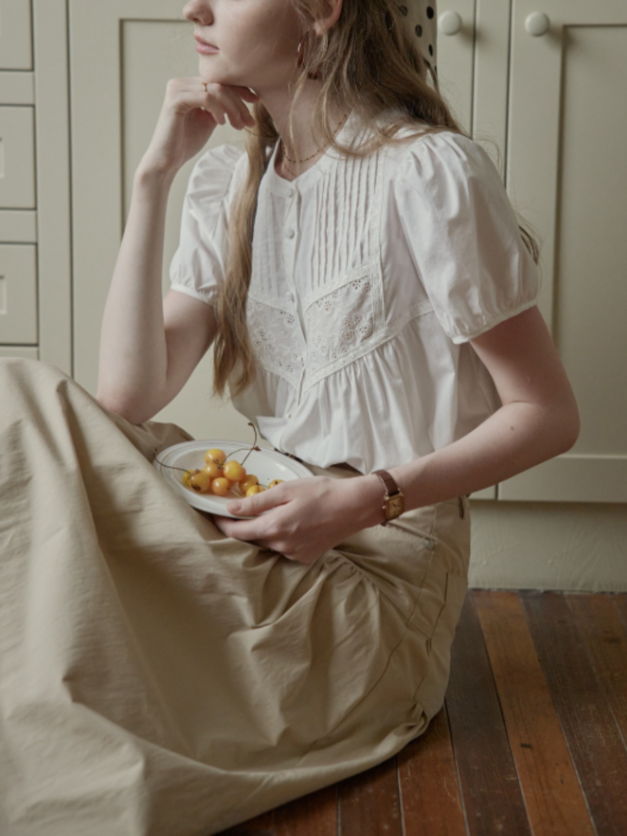 Trèfle Blanc Pintuck Blouse F0723
