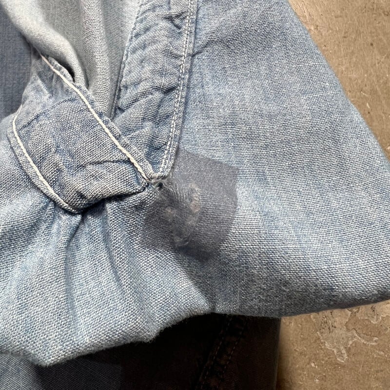 40's U.S.NAVY シャンブレーシャツ USN Chambray Shirt 台襟 ダブル