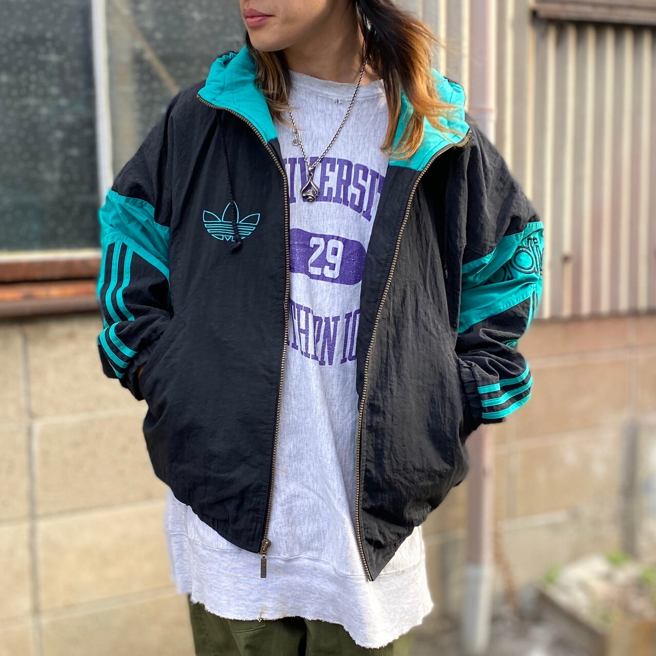 adidas(アディダス)中綿ナイロンジャケット SIZE XL - アウター