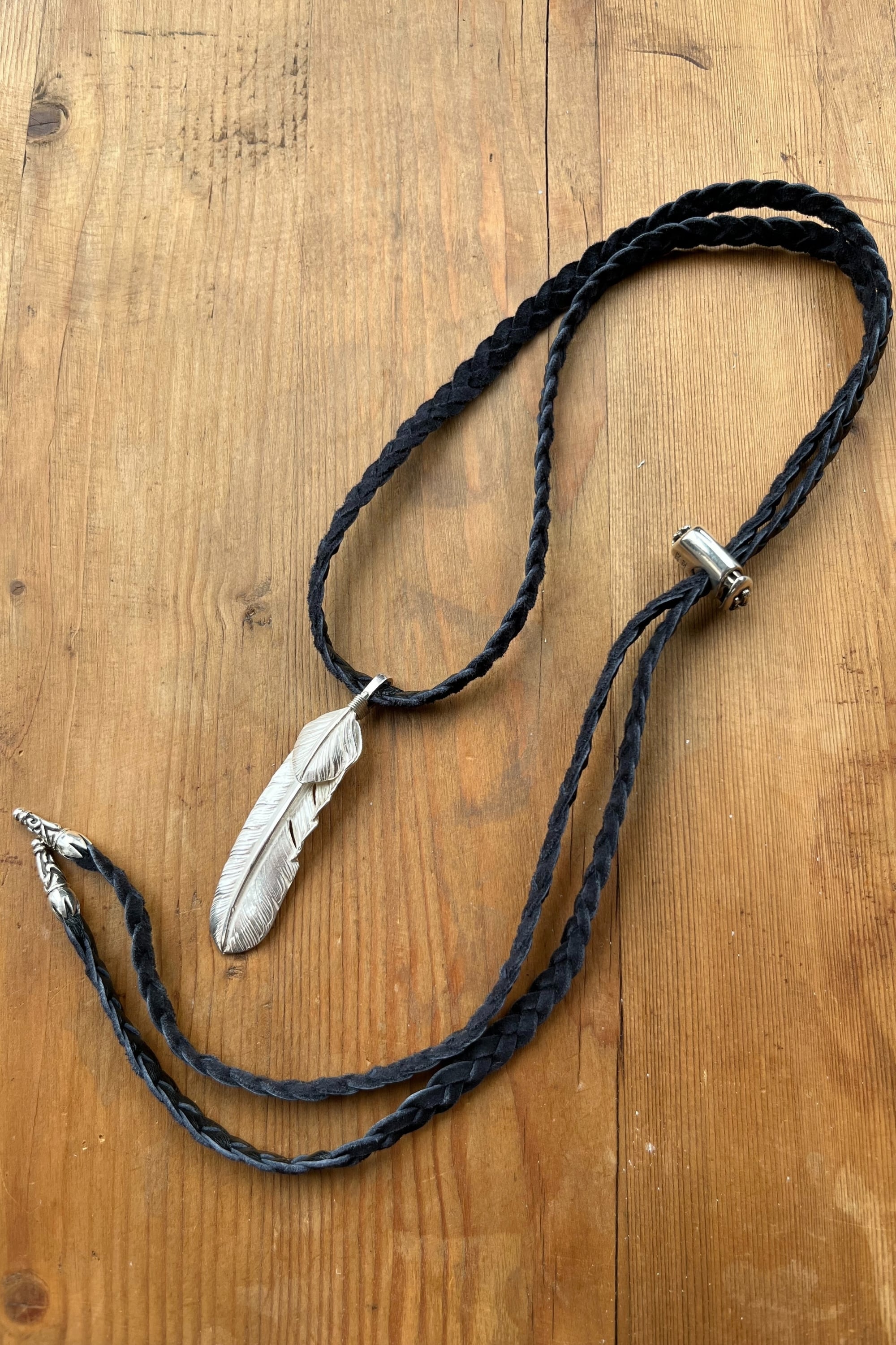 三つ編み革紐 ストッパー スクロールチップセット