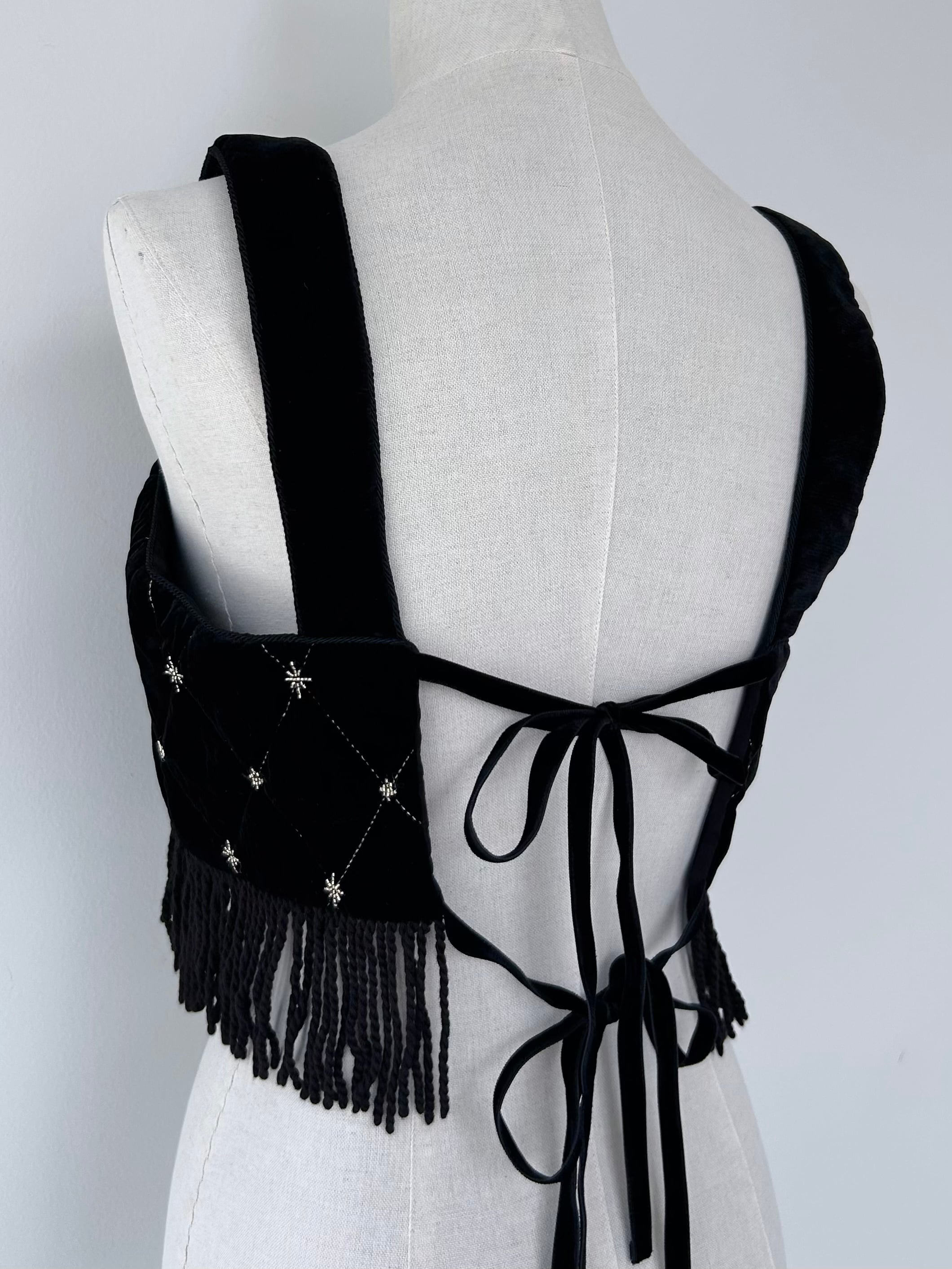 Sara Mallika Velvet Beads Embroidery Bustier | KOKO