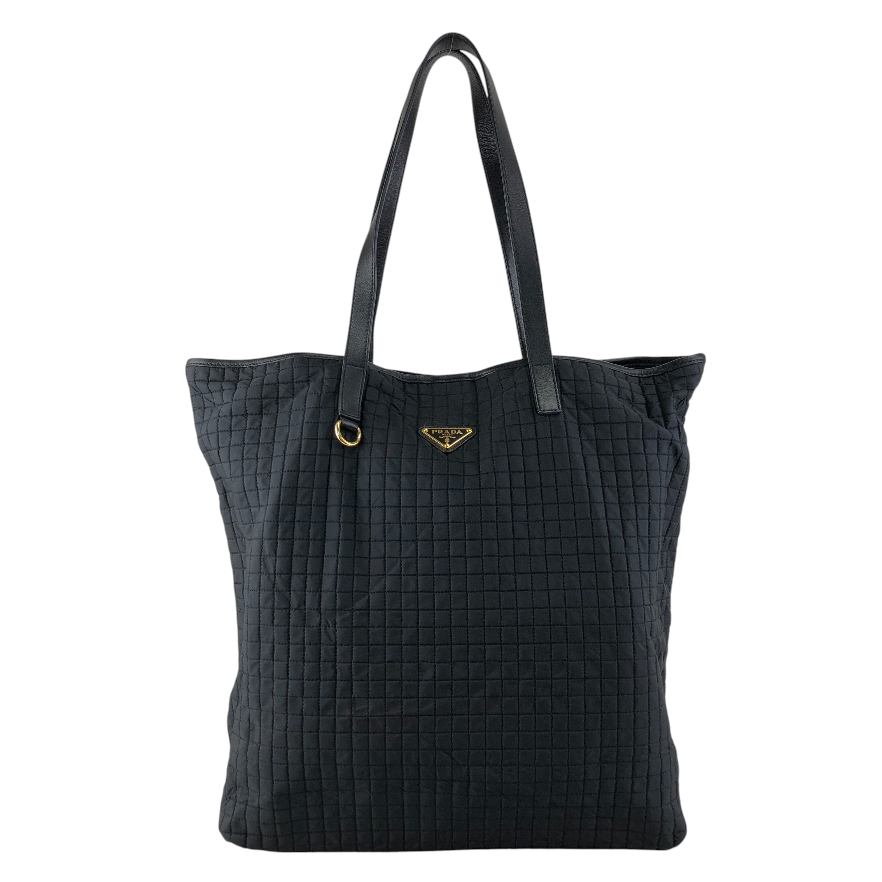 PRADA プラダ ハンドバッグ ブラック トライアングルロゴ キルティング