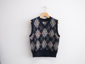 COOHEM Women’s  “ SUMMER ARGYLE KNIT  VEST “NAVY