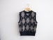 COOHEM Women’s  “ SUMMER ARGYLE KNIT  VEST “NAVY