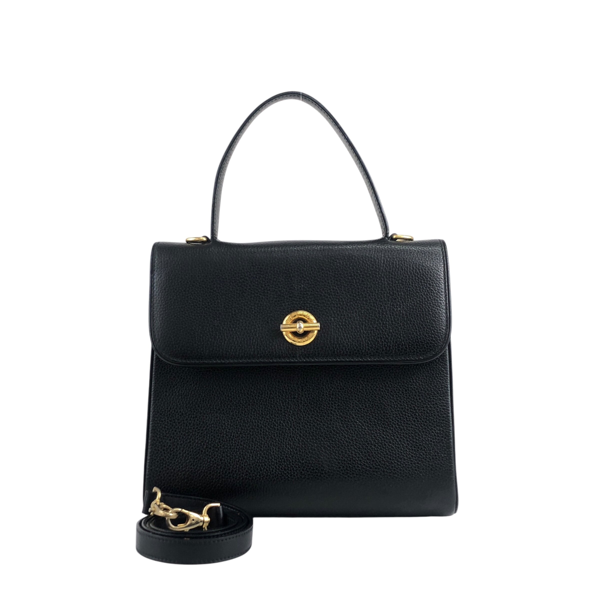 CELINE セリーヌ ショルダーバッグ ブラック マンテル レザー 2WAY