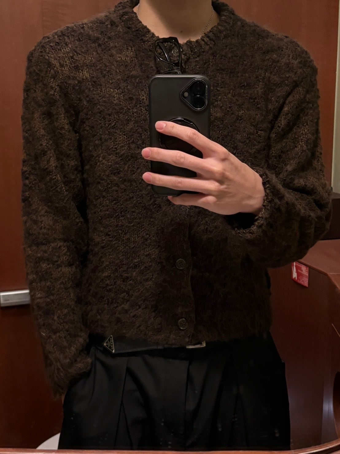 即納】RADIANT Roundneck cropped cardigan | 韓国ファッション