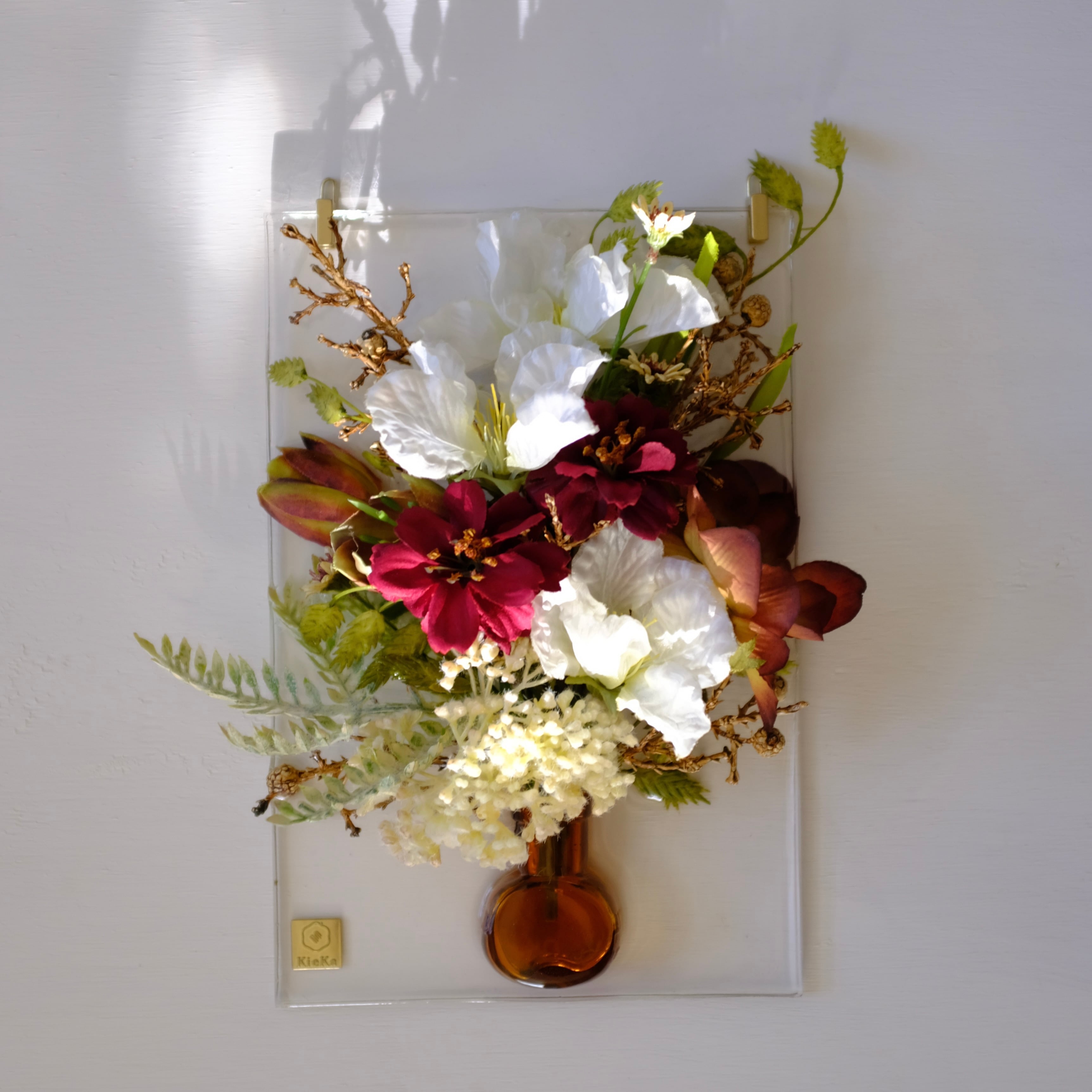 sumika S ノウゼンカズラとチョコレートコスモス アンティーク花瓶