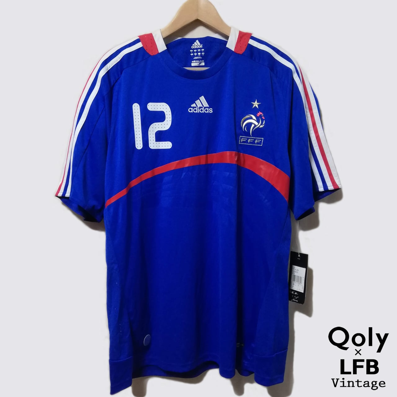 訳あり]フランス代表 2008 adidas ホーム半袖 ユニフォーム #12 HENRY