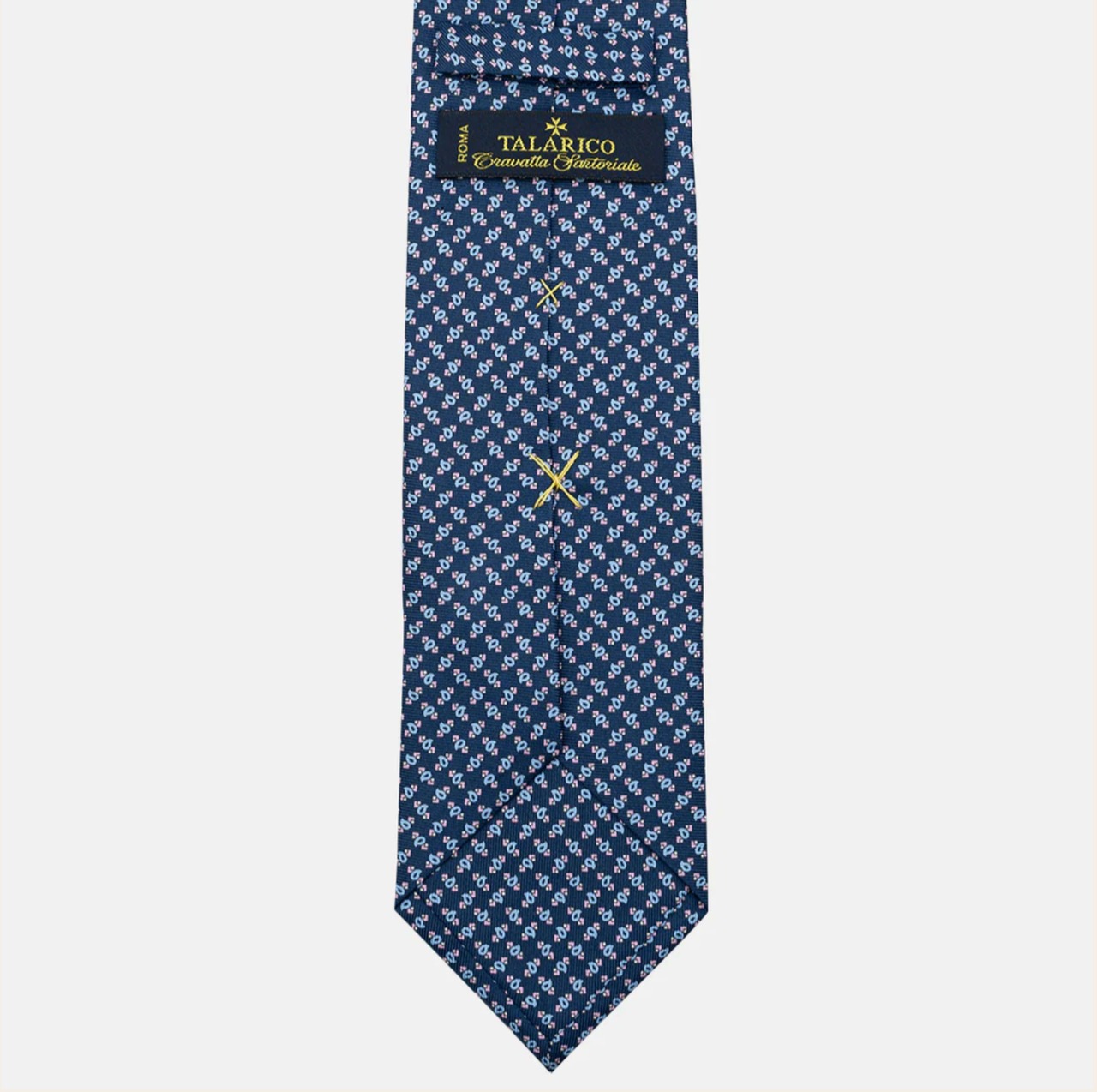 3-Fold Silk Tie, Micro Pattern, Light Blue Pink - JA055944-3