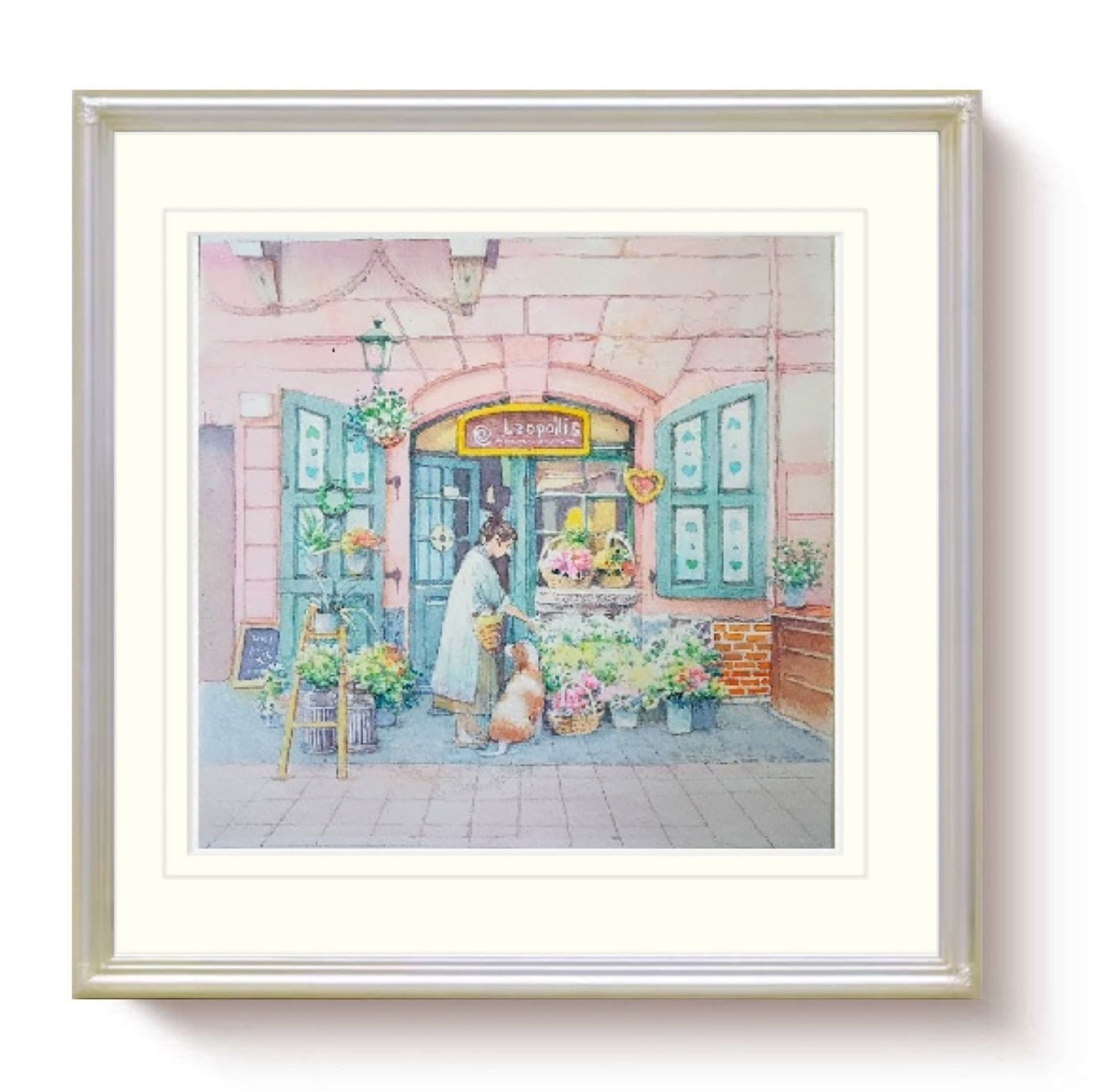 福井良佑、【晩鐘】、希少な額装用画集より、新品額装付、状態良好 福井良佑の水彩画 Store