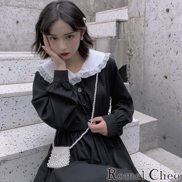 Romelcheo 腰リボン黒ワンピ 黒 モノトーン レディース ワンピ ゴシック ゴスロリ ロリータ モード系 長袖 病みかわいい ゆめかわいい メイド パンク ファッション 長袖 原宿系 V系 おしゃれ ロメルチェオ Romelcheo Romelcheo 腰リボン黒ワンピ 黒 モノトーン レディース ワンピ ゴシック ゴスロリ ロリータ モード系 長袖 病みかわいい ゆめかわいい メイド パンク ファッション 長袖 原宿系 V系 おしゃれ ロメルチェオ Romelcheo