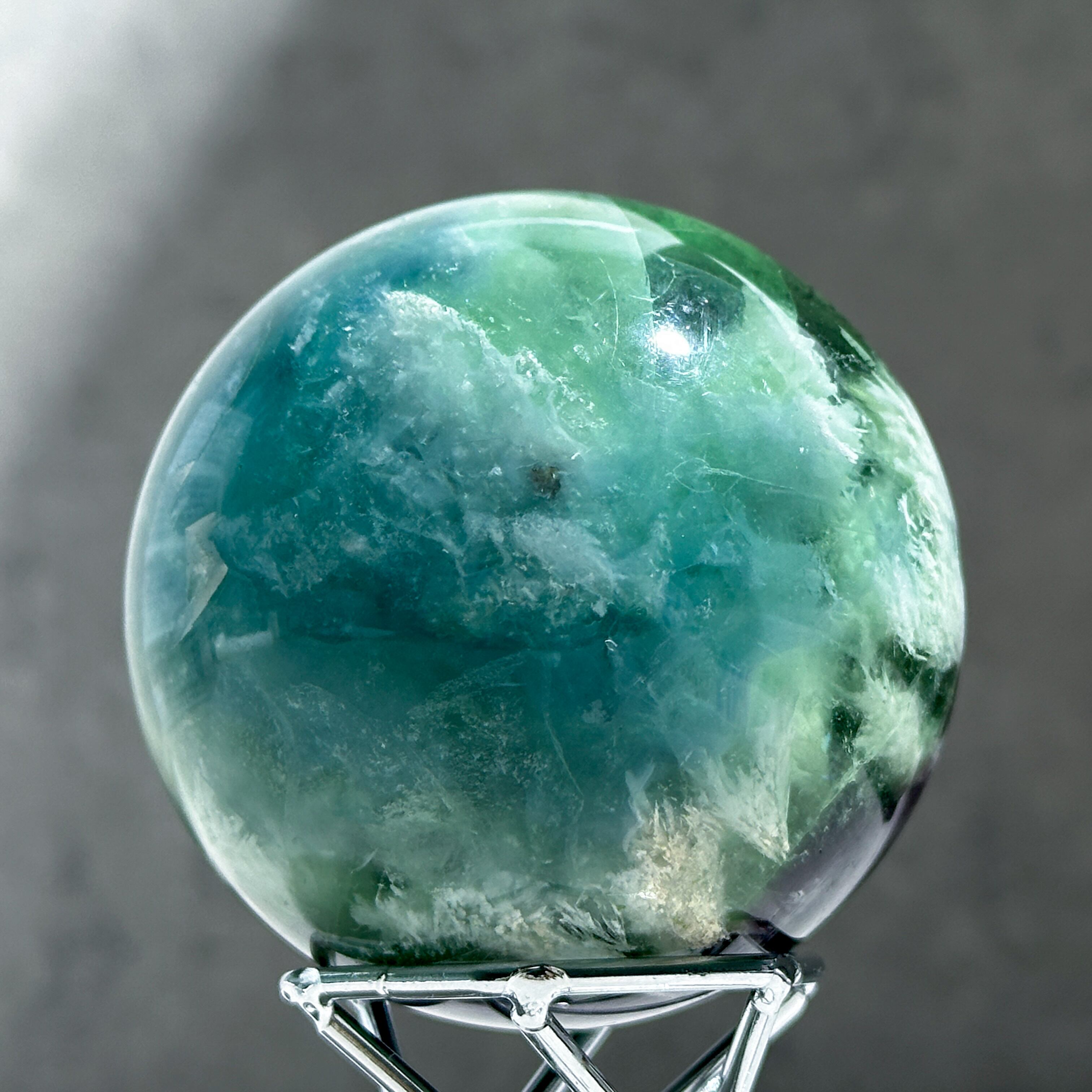 高品質　ブルー　エンジェルフェザーフローライト　スフィア エンジェルフェザーフローライト スフィア21◇ Angel Feather Fluorite