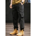 Elastic Waist Drawstring Cargo Pants ◇2color H0348