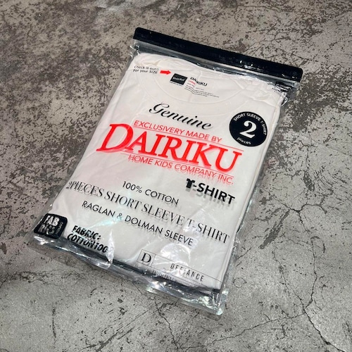 DAIRIKU ダイリク 2piece Pack Tee (Raglan&Dolman Sleeve) Tシャツ ホワイト　L【表参道t05】