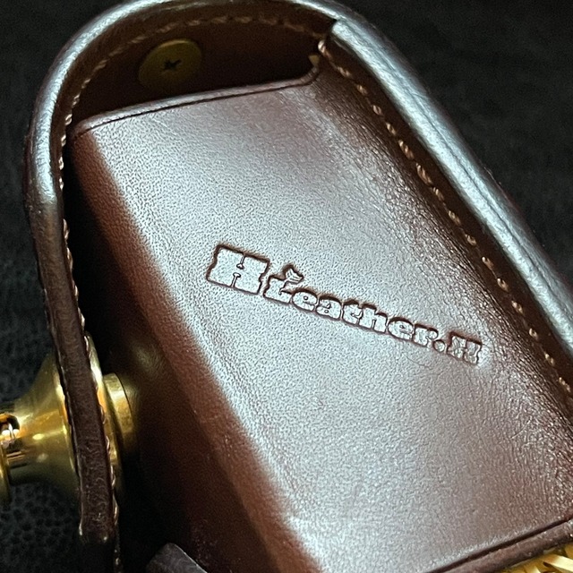 エキゾチックレザー　チョークケース　ダークブラウンリザード　大