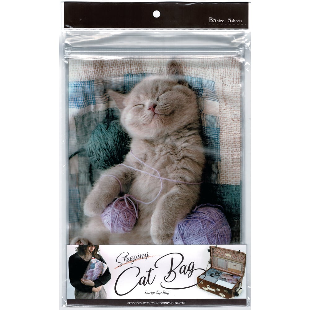 猫ジップバッグ(B5お昼寝ジップBAG)ココ