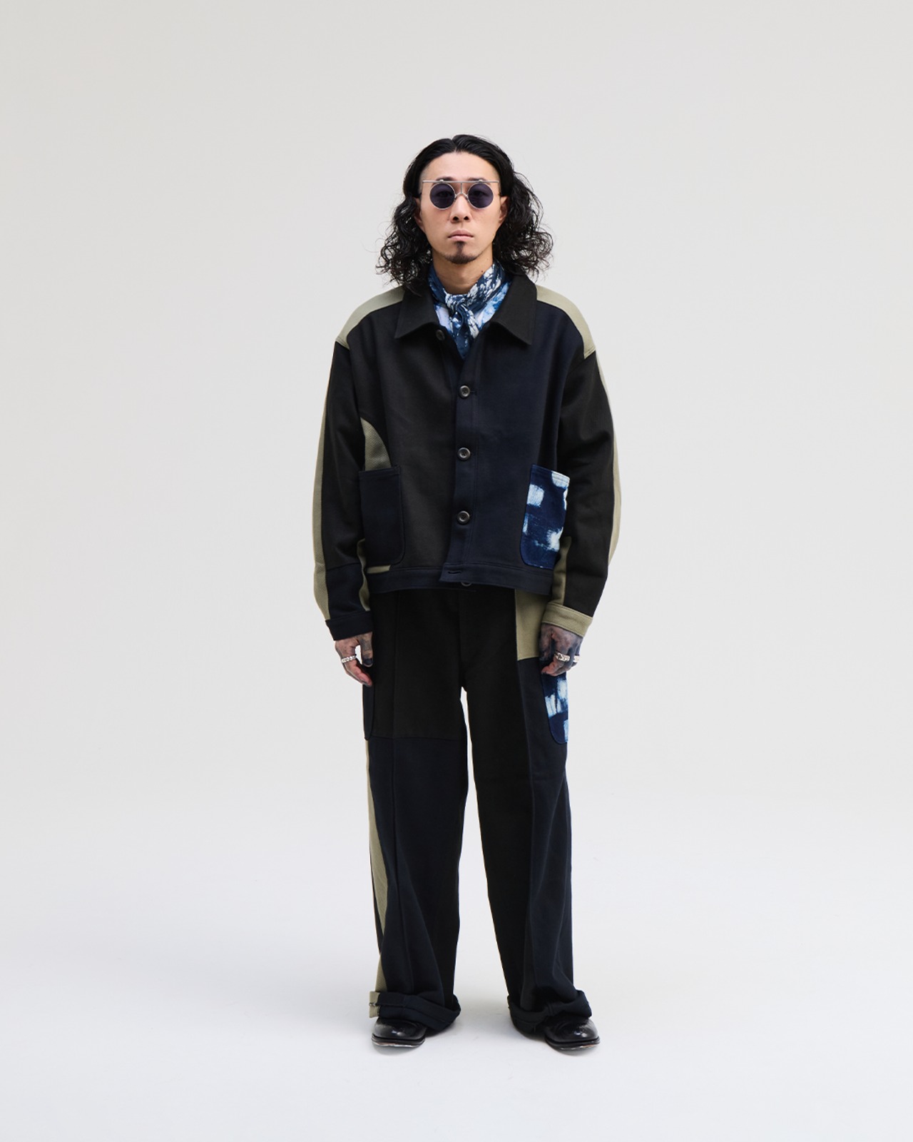 【先行予約 / 完全数量限定】ろうけつ藍染め切り返しジャケット Blackmix